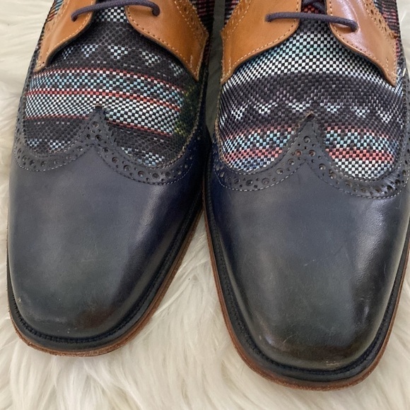 Messico wingtip navy blue South American dress shoes/oxfords - Picture 6 of 10